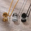 Silver/ Gold / Black Perfume Box Glass Transparent Urn Pendant Necklace Stainless Steel Jewelry For Women Mens 24 Inch