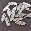 Keychains 10/20/30/50Pcs Charms Feather Leaf Antique Silver Color Pendants Making DIY Handmade Necklace Earring Finding JewelryKeychains