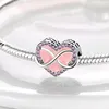 925 Sterling Silver Pingente Charms para Pandora Caixa Original Coração Pink Irmã Mã
