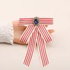 Pins Brooches Korean Cloth Art Bow Tie Brooch Crystal Ribbon Bowknot For Women College Style Shirt Sweater Collar Accessories Kirk22