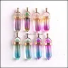 Charms Bijoux Résultats Composants Verre Coloré Cristal Hexagone Guérison Pendentifs Pour Boucles D'oreilles Diy Nec Dh8Nz