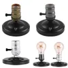 Lamp Base E27 E26 Electroplating Aluminum Vintage Retro Antique Edison Ceiling Screw Light Lamp Bulb Socket Holder With Switch