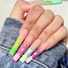 artifical nails with glue fake nail tips design Detachable press on long Fake Nail Finished Piece Sticker 220707