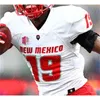 Özel NCAA New Mexico Lobos College Jersey Futbol Tevaka Tuioti Sheriron Jones Q 'Drennan Teton Saltes Kentrail Moran Erkekler Diken Gömlekler
