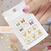 12 st Harts Metall Fjärilsdesign 3D Nail Art Dekorationer Charm Smycken Pärla Japansk stil Manikyr DIY Tillbehör Tillbehör WH0609