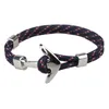 Braccialetti di paracord intrecciati multicolori del braccialetto di fascino dell'ancora delle donne fatti a mano di disegno di moda per il commercio all'ingrosso