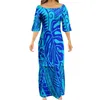 Custom Made Women Fashion Elegant Club Bodycon Dresses Samoan Puletasi Polynesian Tribe Design Dress 2 Set Wholesale Price 220706