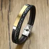 Homens mulheres PU pulseira de couro cadeia de titânio tecer link braceletes multi-camada trançada corda pulseira ajustável punho bangle presente