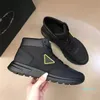 Modemerk geborsteld lederen sneakers schoenen mannen technische driehoek rubber lug sole casual top luxe buitentrainers