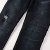 Designer jeans maschile skinny strap jeans motociclista hip hop scuro blu angurio 2022 Fashile rilassato in forma regolare gamba dritta sottile gamba elastica alla moda elastico foro di cerniera alla moda