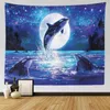 Mattvägg hängande undervattensvärld delfin tapestry hippie boho rum dekor psykedelisk j220804