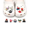 موك 50 قطعة Hot Bad Bunny Pattern Croc Charms 2D Soft PVC Clog أجزاء الحذاء اكسسوارات أزياء أبازيم الحذاء زينة تناسب الرجال الصنادل الاطفال المعصم هدايا