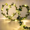 2m 20led Ivy Leaf Garland LED Fairy String Lights Copper Wire Decoration Décoration Light Light Christmas Home Party Decoration Y201020