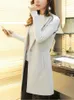 Sungtin Classic Women Long Blazer Vest Elegant kantoor Lady jas vrouwelijke vest causale pakken mouwloze jas zak uit het kader 220812