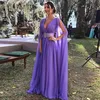 2022 Stunning purple Prom Evening Dresses Mermaid V-neck Formal Party Cheap Celebrity Gowns For Women special Occasion Wear