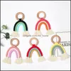 Decorazioni da parete Nursery Store Baby Kids Maternità Nordic Woven Rainbow Room Decoration Pendenti Wood Craft D5Z