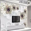 European-style 3D jewelry TV backdrop custom large-scale mural environmental silk wallpaper papel de parede