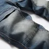 2022 Jeans patchwork da uomo punk estivi Pantaloni in cotone denim slim fit retrò hip-hop Pantaloni casual urbani a vita media alla moda