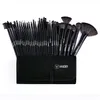 32st Black Makeup Borstes Natural Hair Professional Foundation Powder Eyeshadow Blush Makeup Brush Set With Case 220623