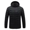 Men's Trench Coats Winter Jacket Outdoor Outwear Active Solid Washable Coat Heated Warm Zipper Hooded Bomber With Pockets Viol22