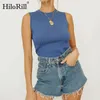Женские танки Camis hilorill Solid Casual The Rowed Top Top Women o Neck Roomeveless Мягкие дома 2022 Модные модные Bodycon ropa de mujerw