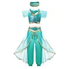 Jasmine Dress Up Aladdin Princess Girl Fancy Costume For Kids Baby Halloween Cosplay Party Clothing Birthday Present 220519