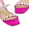 Summer Sandals High Heels Women Fashion Pearl Flat Slippers Luxury Rhinestones pärlor utomhus tofflor mest sålda produkter Kvinnor tofflor