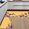 Carpets Flower Yellow Background Anti-slip Kitchen Mat For Floor Outdoor Entrance Doormat Living Room Bathroom Area RugsCarpets