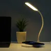 Lampade da tavolo Lampada da tavolo a ricarica wireless con porta USB a 3 colori Led Night Light Touch Control WhiteTable