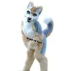 Medium en lange bont all-in-one husky fox mascotte kostuum wandelen halloween pak party rollenspel cartoon rekwisieten fursuit # 017