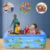 US Stock Family Uppblåsbar pool PVC Paddling Kids Vuxen Små badkar utomhus trädgård bakgård sommarvatten tre-lagers party leksak w1041el04304