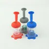 Ultimi tubi colorati in silicone per pipa ad acqua con schermo in vetro Tubi portatili a forma di fortezza Handpipes Dry Herb Tobacco Bong Narghilè Fumo Bocchino DHL Free