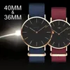 Designer Mens Watch DW Women Fashion Watches Daniel039s Black Dial Leather Riem Clock 40mm 36mm Montres Homme264K6082531