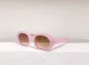 Lunettes de soleil ovales rondes dégradées rose/marron pour femmes lunettes de soleil Wrap été UV400 lunettes avec boîte