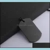 Charms Jewelry Findings Components Black Color Stainless Steel Dog Tags Men Boy Fashion Pendant Comp Dhcgf