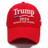 Cappelli da festa ricamato 2024 Presidente americano elettorale Baseball berretto da baseball Supporto per cinturini Trump Hat Hat Trump Lo stesso stile Picked Caps Uomini adulti Donne ZL0748