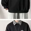 Pojke kläder svart hoodie sweatshirts crewneck sweatshirt lounge wear streetwear män hoodies hajuku
