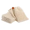 Doğal pul pulluk sabun tasarrufu sağlayıcı sisal çanta torbası tutucu duş banyo köpük ve kurutma için fY2378 0531
