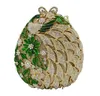 Sacs de soirée forme d'oeuf vert fleur or argent cristal fête pochette sac à main pour mariage femme Sc804Evening
