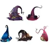 Chapéus de aba larga Hats Halloween Easter Party Felt Witch Witch Women Wood Mulheres pontiagudas Autumn Props Cap Halloween Winter Decor Cosplay9941839