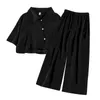 Damen-Trainingsanzüge, Herbst-Zweiteiler, Damen-Sommer-koreanisches Kurzarm-Shirt, Wonen-Kleidung, passende Sets, Trainingsanzüge, Lounge-Wear-Hosen