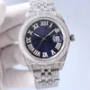 Diamond Watch Mens Automatic Mechanical Designer Watches Waterproof 41mm ياقوت Women Womatches مع سوار الصلب المرصع بالماس Montre de Luxe
