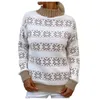 Kobiety swetry damskie świąteczne kolorowe blok kolorowy na pół szyi pasek pullover jumper topsswomen's