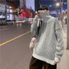 Men's Sweaters Winter Turtleneck Sweater Men Warm Fashion Casual Knitted Pullover Loose Gray/Black Long-sleeved Mens Jumper Clothes