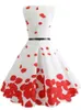 Mulheres Verão Vestido Floral Impressão Retro Vintage 1950 60s Casual Partido Escritório Robe Rockabilly Vestidos Vestido Mujer 220418