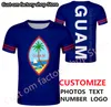 GUAM t-shirt bricolage gratuit sur mesure nom numéro gomme t-shirt nation drapeau gu pays collège imprimer mot texte p o rouge vêtements 220616