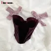 Body Shaper Велюровый танк Верхняя мягкая подводная подкладка на подкладку на подкладку готической девушки Летние Bustier женщин повседневная сексуальная вечеринка корсет 220318