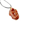 Hanger kettingen Handgeschakelde rauwe carneliaanse ketting voor vrouwen mannen natuursteen genezing kristal chakra juli geboortesteen draad ruw l30f5