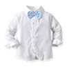 Top and Top New New Fashion Boys Boys Gentleman Sets Whirt White Whirt Whirt Whirt Whirt Whirt Whirt With Bowtie Winist