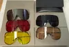 Übergroße Masken-Sonnenbrille für Damen und Herren, schwarzes Metall/Dunkelgrau, Wickelbrille, Brillen, Unisex